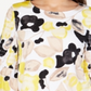 Alfani Women's Printed Smock Sleeve Bubble Top Yellow Size Petite Medium