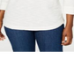 Karen Scott Women's Space Dye 3/4 Sleeve Top White Size Petite L