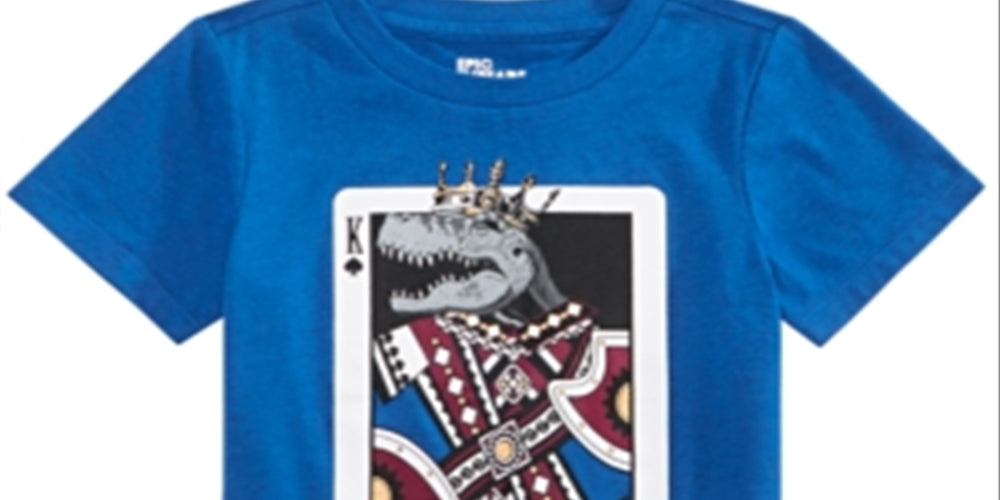 Epic Threads Little Boy's King Card T-Shirt Blue Size 5