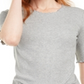 Maison Jules Women's Crewneck Elbow Sleeve Top Gray Size Medium