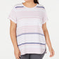 Calvin Klein Women's Plus Vista Striped T-Shirt Pink Size 2X