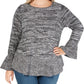 Style & Co Women's Plus Marled Ruffle Hem Sweater Gray Size 1X