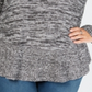 Style & Co Women's Plus Marled Ruffle Hem Sweater Gray Size 1X