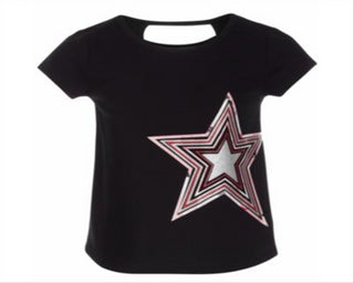 Ideology Little Girl's Keyhole Back T-Shirt Black Size 6