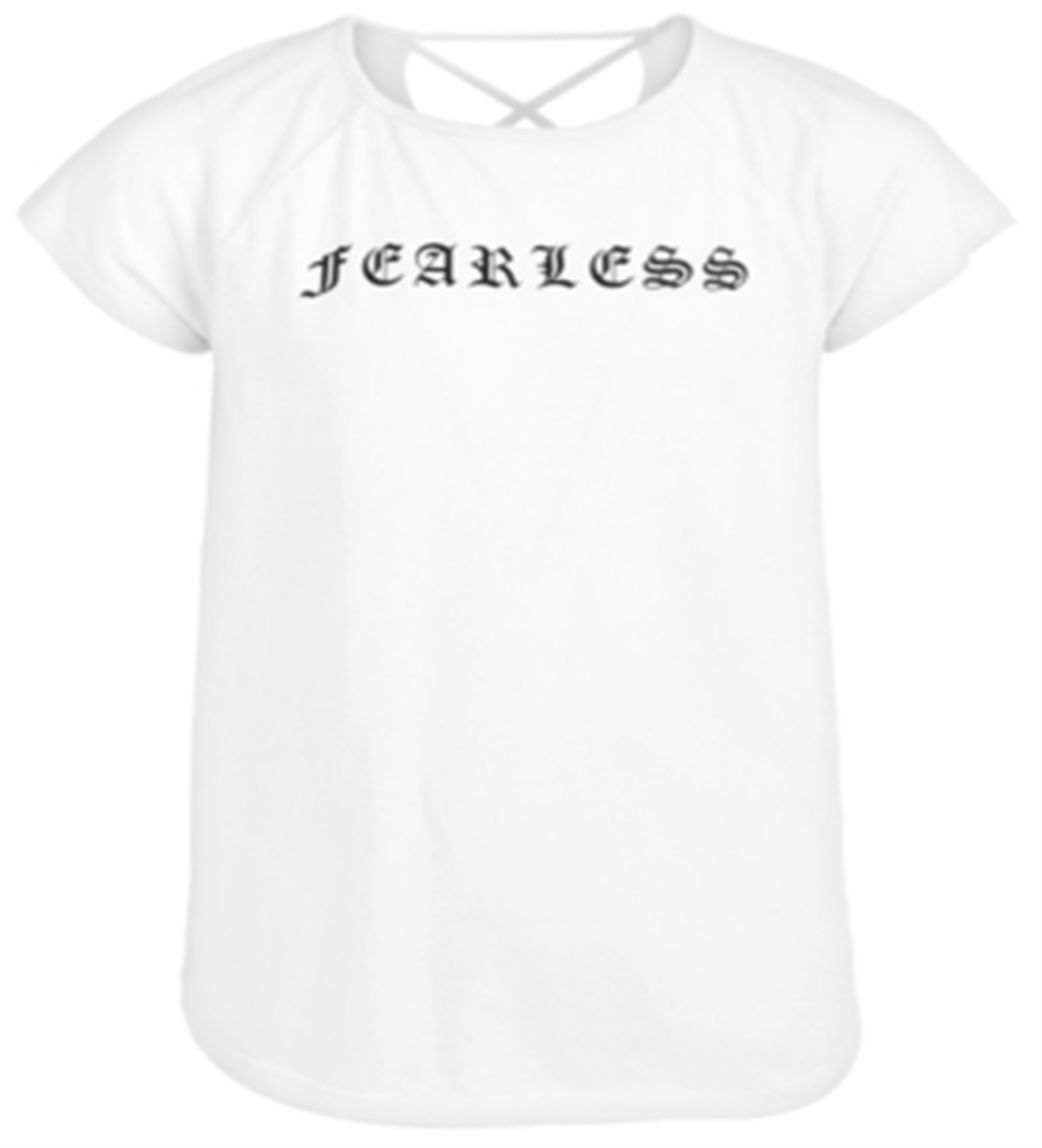 Ideology Big Girl's Graphic-Print Cross Back T-Shirt White Size X-Large