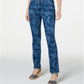 Charter Club Women's Printed Lexington Straight Leg Jeans Blue Size 14 Petite