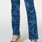 Charter Club Women's Printed Lexington Straight Leg Jeans Blue Size 14 Petite