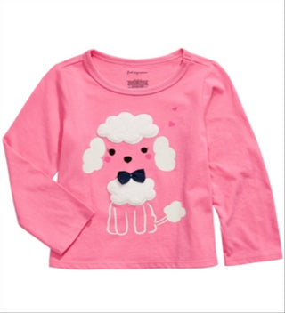 First Impressions Baby Girl's Cotton Long Sleeve Poodle T-Shirt Pink Size 3-6MOS