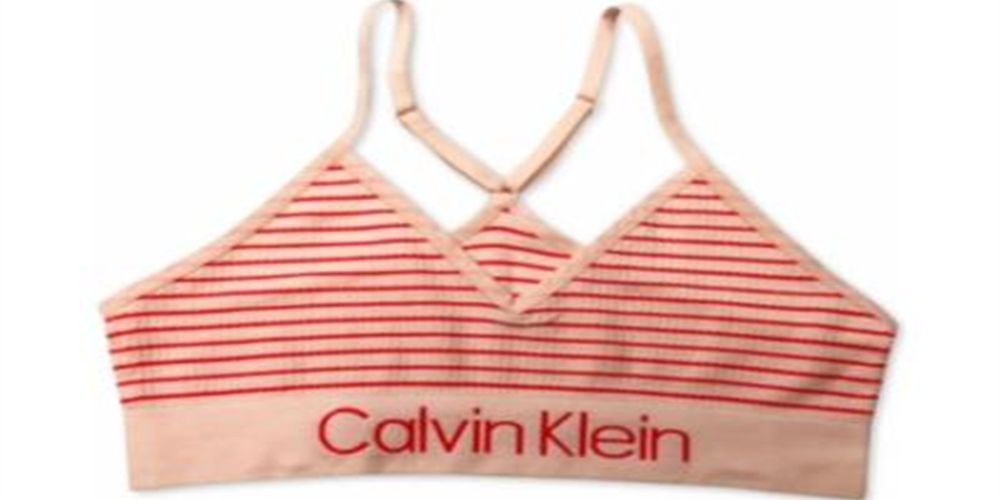 Calvin Klein Girl's Ribbed Racerback Bra Pink Size Medium