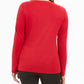 Karen Scott Women's Embellished Graphic Long Sleeve Scoop Neck Top Red Size Petite Large