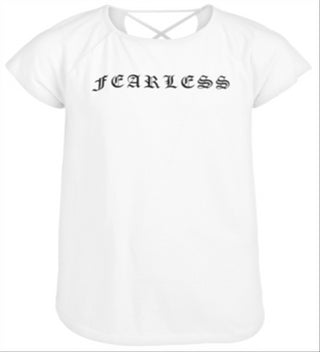 Ideology Big Girl's Graphic Print Cross Back T-Shirt White Size Small