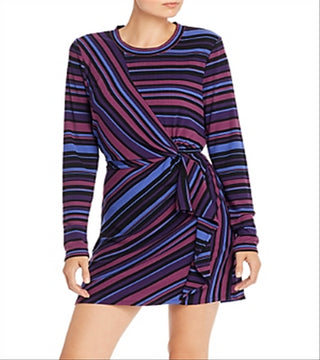 Parker Women's Striped Knot Casual Dress Purple Size Small