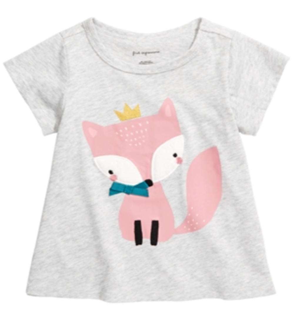 First Impressions Baby Girl's Fox T-Shirt Gray Size 6-9MOS