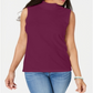 Karen Scott Women's Mock Neck Sleeveless Top Autumn Berry Size Large