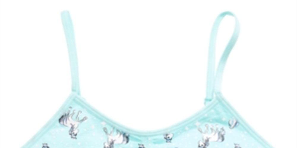 Maidenform Little & Big Girl's Unicorn Print Ruched Cropped Bra Blue Size Large