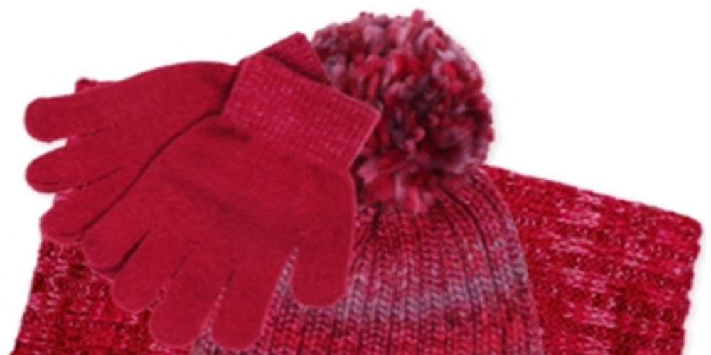 Fab Big Girl's 3 Pc Beanie Scarf & Gloves Set Pink One Size