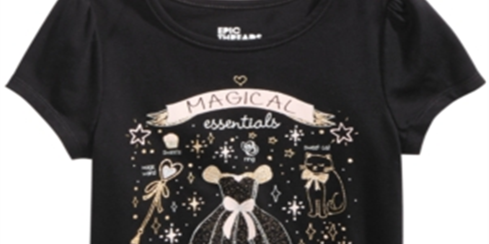 Epic Threads Toddler Girl's Magical Essentials T-Shirt Black Size 4T