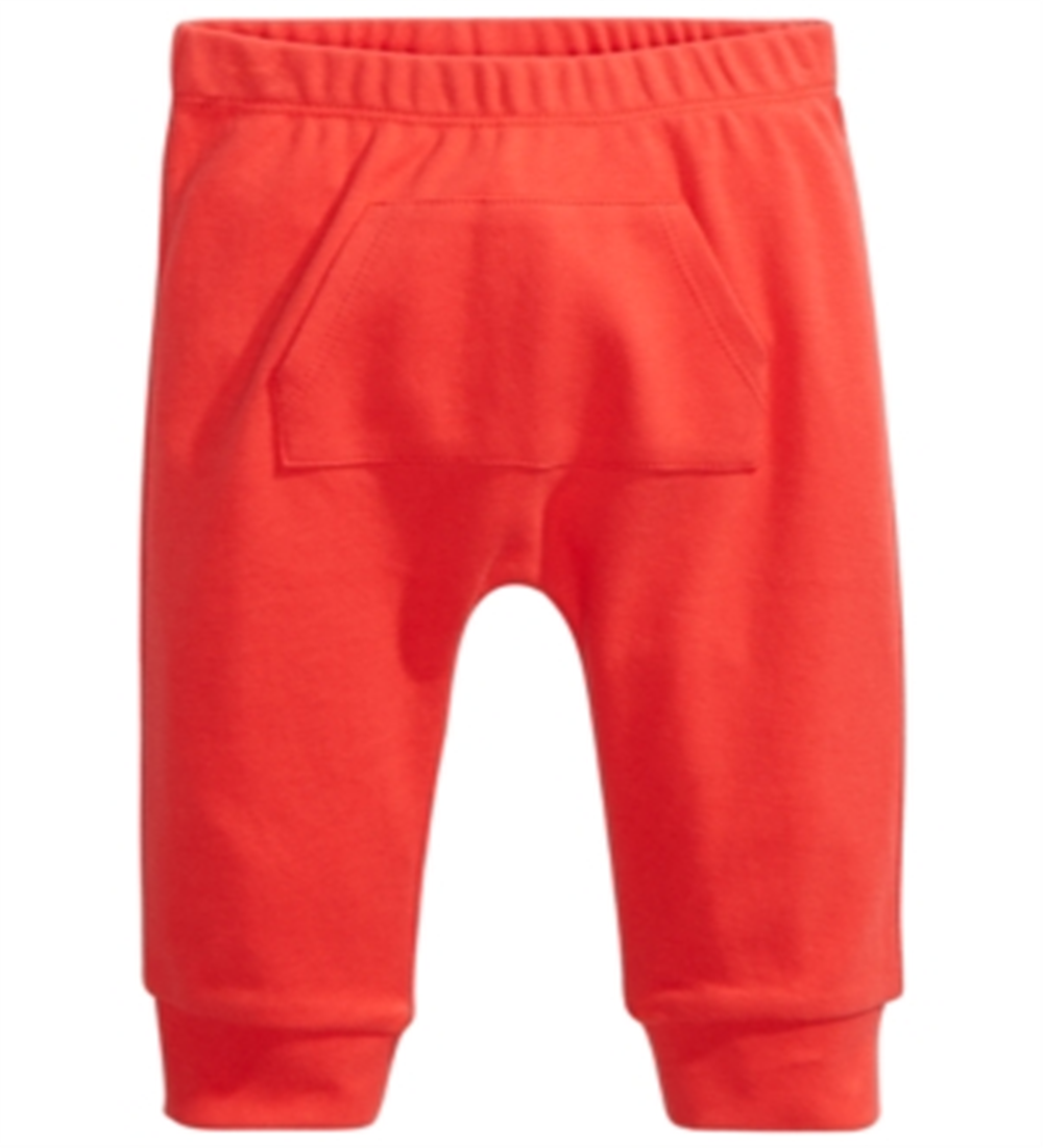 First Impressions Baby Boy's & Girl's Kangaroo Pocket Cotton Jogger Pants Red Size Newborn