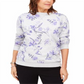 Karen Scott Women's Floral Print Fleece Sweatshirt Purple Size X-Large