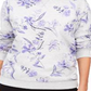 Karen Scott Women's Floral Print Fleece Sweatshirt Purple Size X-Large