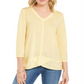 Style & Co Women's Seam Detail High Low Top Yellow Size Small