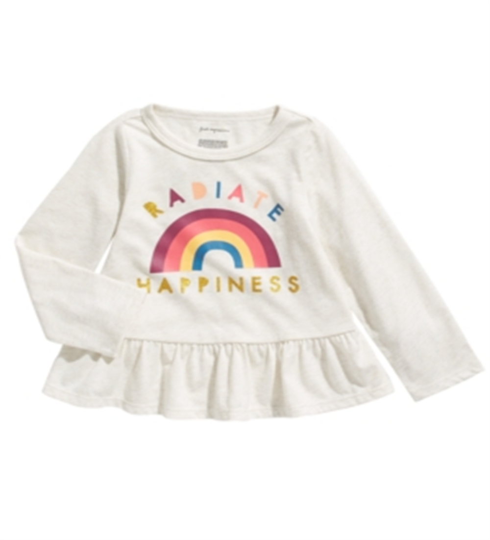 First Impressions Toddler Girl's Happiness Peplum T-Shirt Gray Size 4T