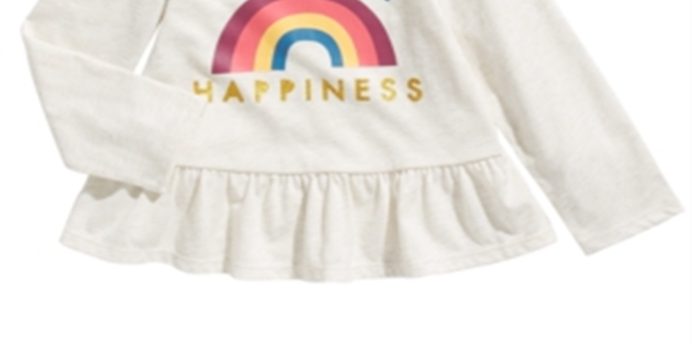 First Impressions Toddler Girl's Happiness Peplum T-Shirt Gray Size 4T