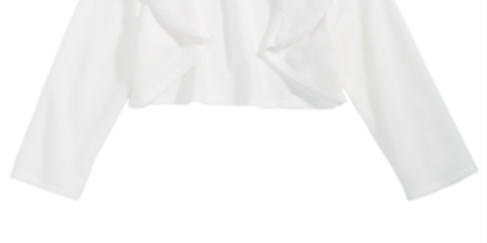 Sequin Hearts Big Girl's Faux Fur Trim Cardigan White Size Medium