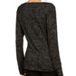 INC International Concepts Women's Glitter Long Sleeve V Neck Sweater Black Size Small