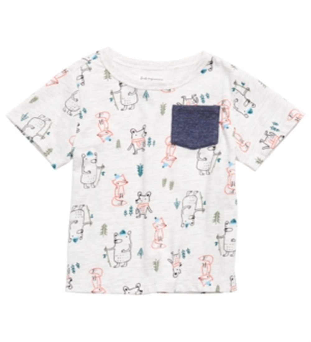 First Impressions Toddler Boy's Forest Print Pocket T-Shirt Gray Size 4T