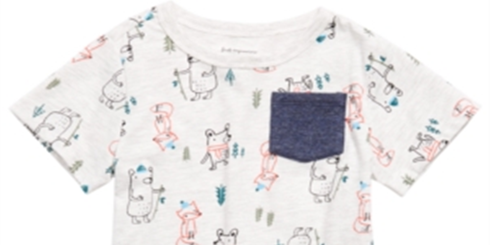 First Impressions Toddler Boy's Forest Print Pocket T-Shirt Gray Size 4T