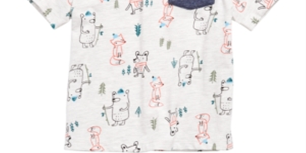 First Impressions Toddler Boy's Forest Print Pocket T-Shirt Gray Size 4T