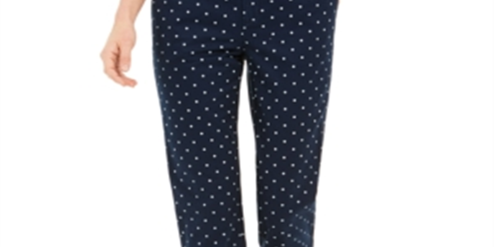 Style & Co Women's Polka Dot Chino Capri Pants Blue Size 6