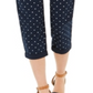 Style & Co Women's Polka Dot Chino Capri Pants Blue Size 6