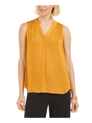 Alfani Women's Sleeveless V Neck Top Yellow Size Medium
