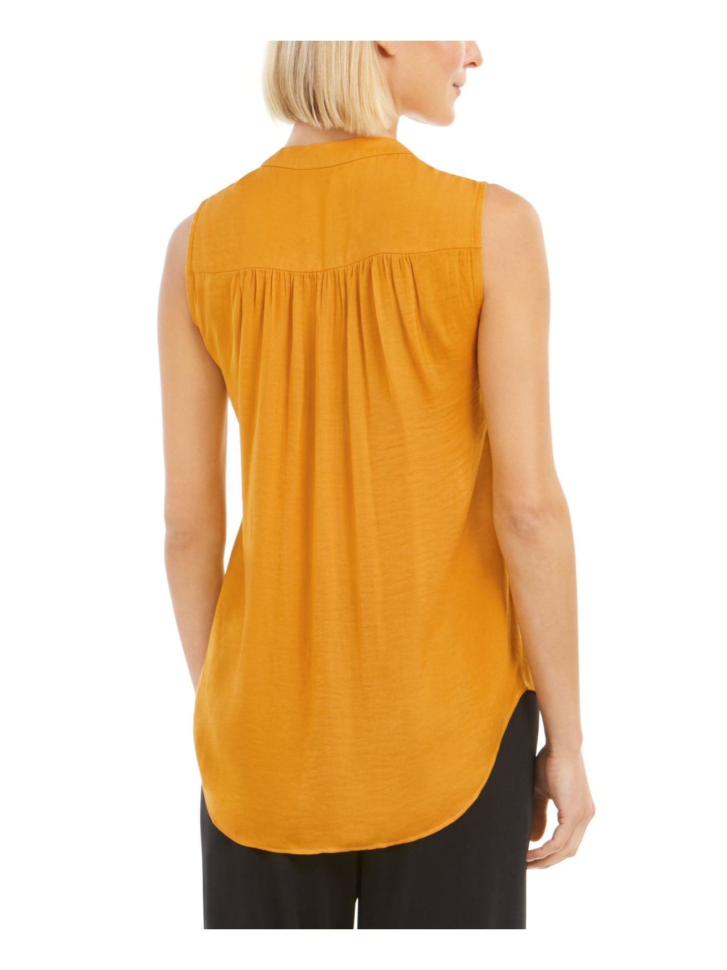 Alfani Women's Sleeveless V Neck Top Yellow Size Medium
