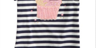 Epic Threads Toddler Girl's Striped Cupcake T-Shirt White Size 3T