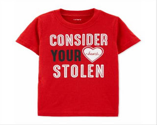 Carter's Toddler Boy's Heart Print Cotton T-Shirt Red Size 2T