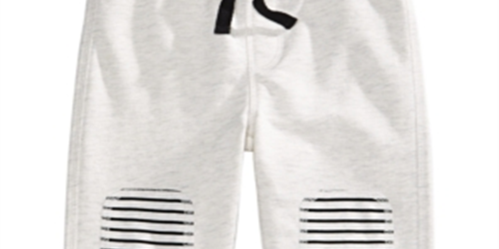 First Impressions Baby Boy's Knee Patch Jogger Pants White Size 24MOS