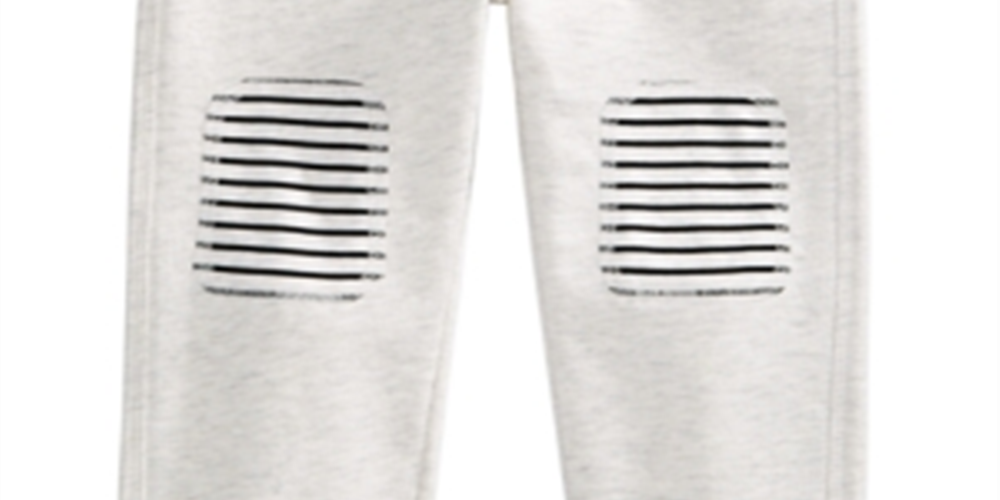 First Impressions Baby Boy's Knee Patch Jogger Pants White Size 24MOS