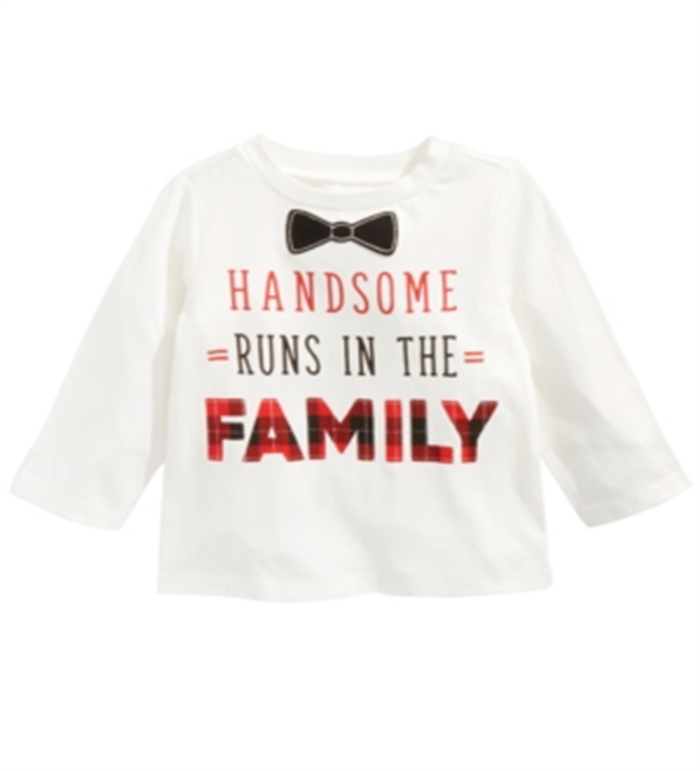 First Impressions Baby Boy's Handsome Print Cotton T-Shirt White Size 3-6MOS