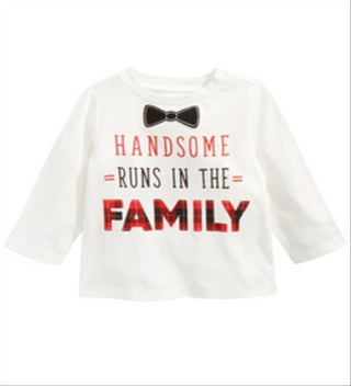 First Impressions Baby Boy's Handsome Print Cotton T-Shirt White Size 3-6MOS