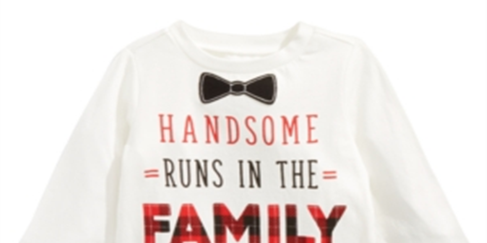 First Impressions Baby Boy's Handsome Print Cotton T-Shirt White Size 3-6MOS