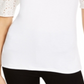 INC International Concepts Women's Eyelet Puff-Sleeve Top White Size X-Small