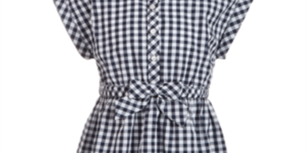 Charter Club Little Girl's Mommy & Me Gingham Dress White Size 5