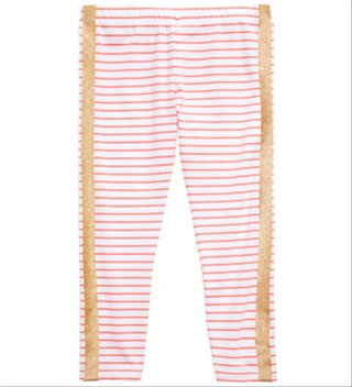 Epic Threads Little Girl's Glitter Stripe Leggings Brown Size 5