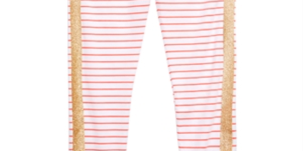 Epic Threads Little Girl's Glitter Stripe Leggings Brown Size 5