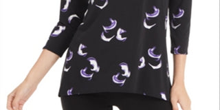 Alfani Women's 3/4 Sleeve Top Black Size Large