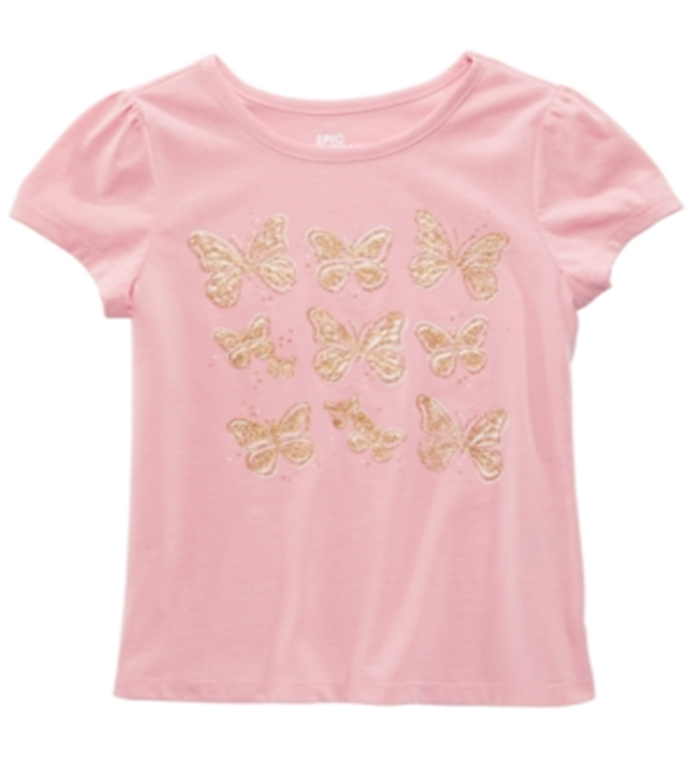 Epic Threads Toddler Girl's Glitter Butterflies T-Shirt Pink Size 2T