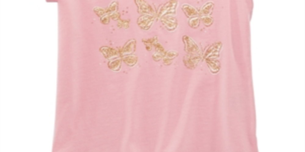 Epic Threads Toddler Girl's Glitter Butterflies T-Shirt Pink Size 2T